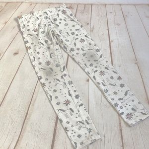 Cat & Jack Ivory White Girls Gray Print Unicorn Leggings Pants